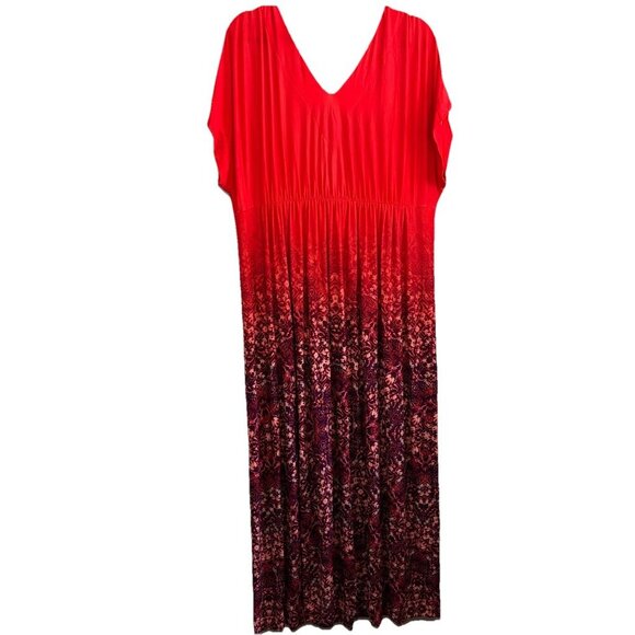 SOMA Grecian-Inspired Maxi Dress Tango Ombre Poppy in Women’s XXL - Picture 6 of 15